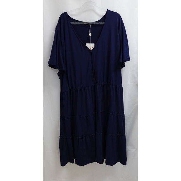 White Mark Short Sleeve Dress Women's Size Medium Navy - Picture 1 of 10